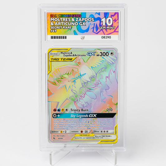 Moltres & Zapdos & Articuno 69/68 ACE 10 Hidden Fates Pokémon Card