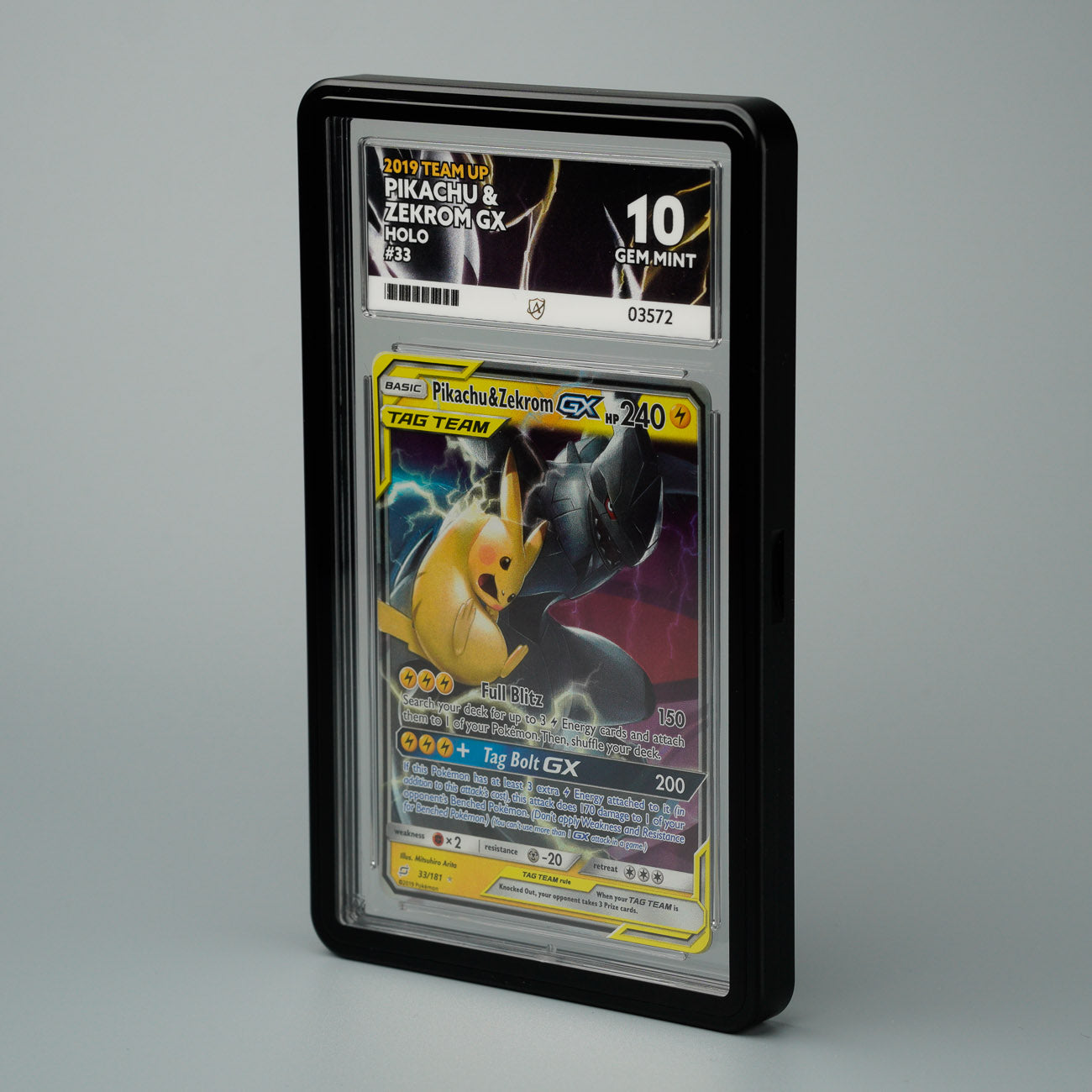 Pikachu & Zekrom 33/181 ACE 10 Team Up Pokmon Card  GradedX