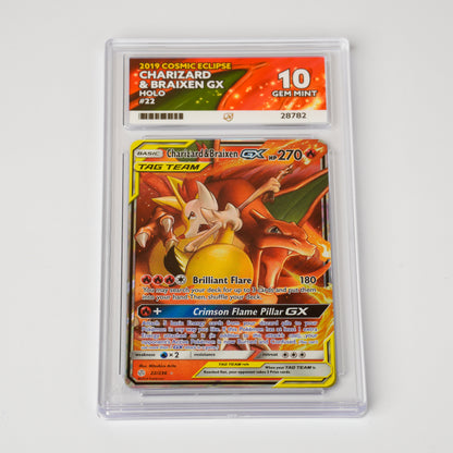 Charizard & Braixen GX 22/236 ACE 10 Gem Mint Pokémon Card Cosmic Eclipse