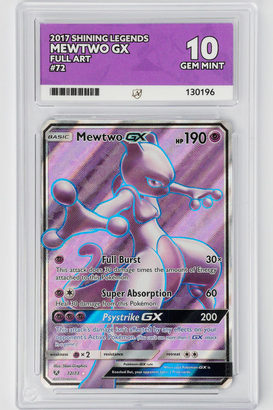 Mewtwo GX 72/73  - ACE 10 Gem Mint Pokémon Card