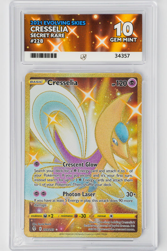 Cresselia 228/203  - ACE 10 Gem Mint Pokémon Card
