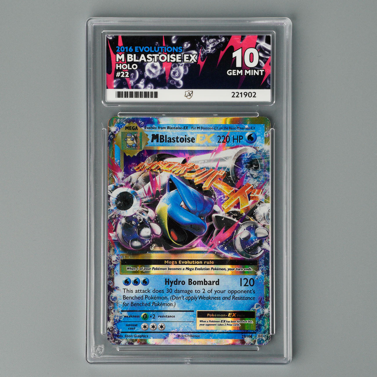 Mega Blastoise EX 22/108 ACE 10 Evolutions Pokémon Card