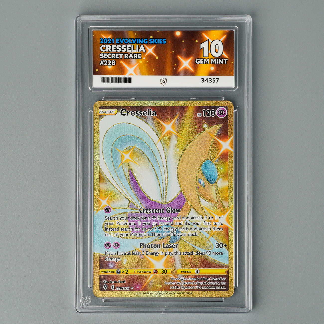 Cresselia 228/203 ACE 10 Evolving Skies Pokémon Card