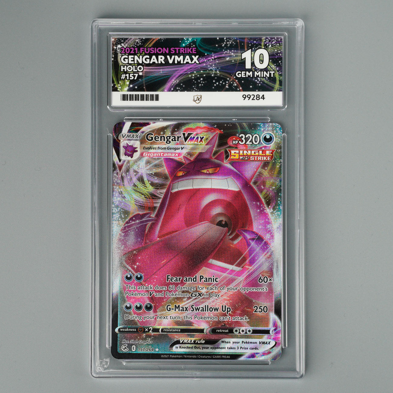 Gengar Vmax 157/264 ACE 10 Fusion Strike Pokémon Card