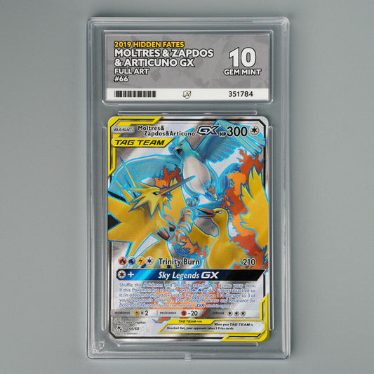 Moltres & Zapdos & Articuno 66/68 ACE 10 Hidden Fates Pokémon Card