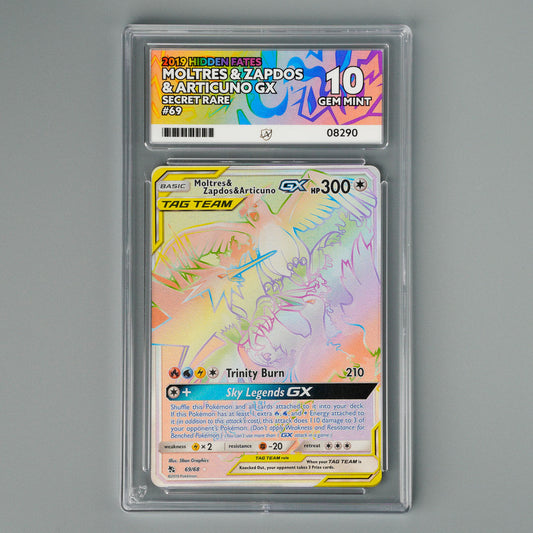 Moltres & Zapdos & Articuno 69/68 ACE 10 Hidden Fates Pokémon Card