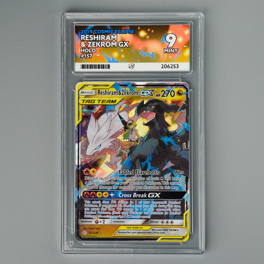 Reshiram & Zekrom GX 157/236 ACE 9 Cosmic Eclipse Pokémon Card