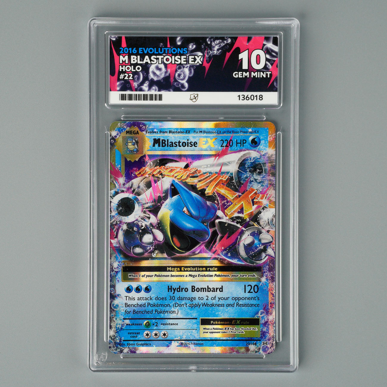 Mega Blastoise EX 22/108 ACE 10 Evolutions Pokémon Card