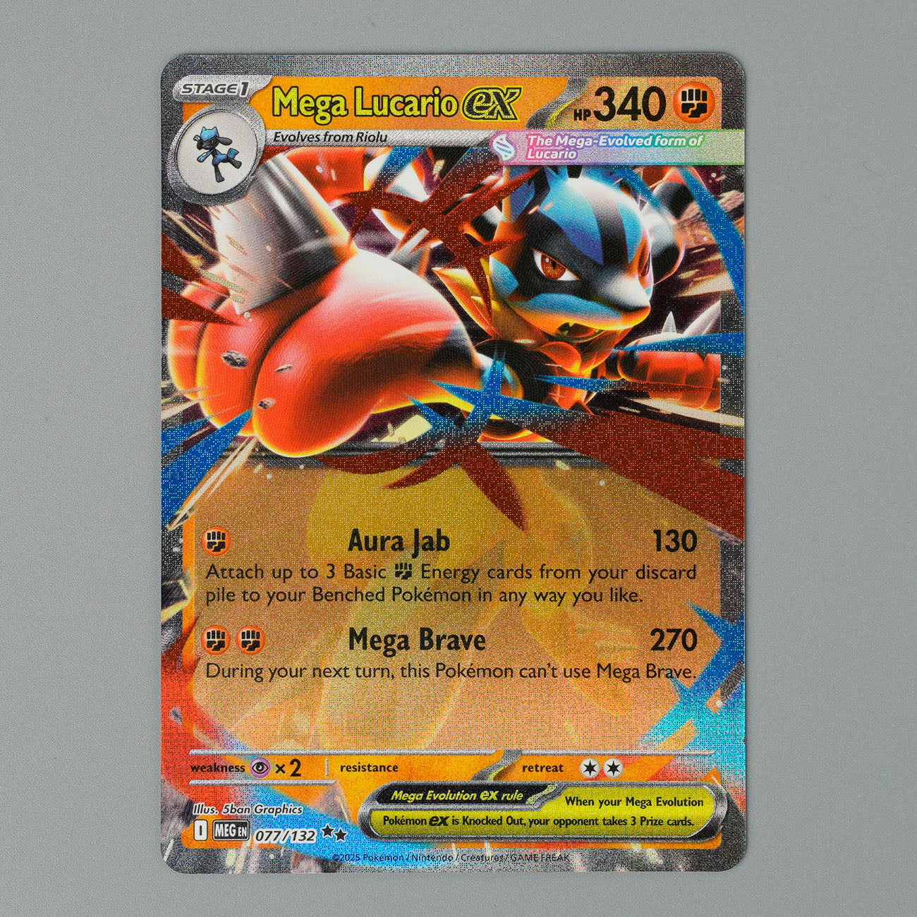 Mega Lucario EX 077/132 Mega Evolution Pokémon Card