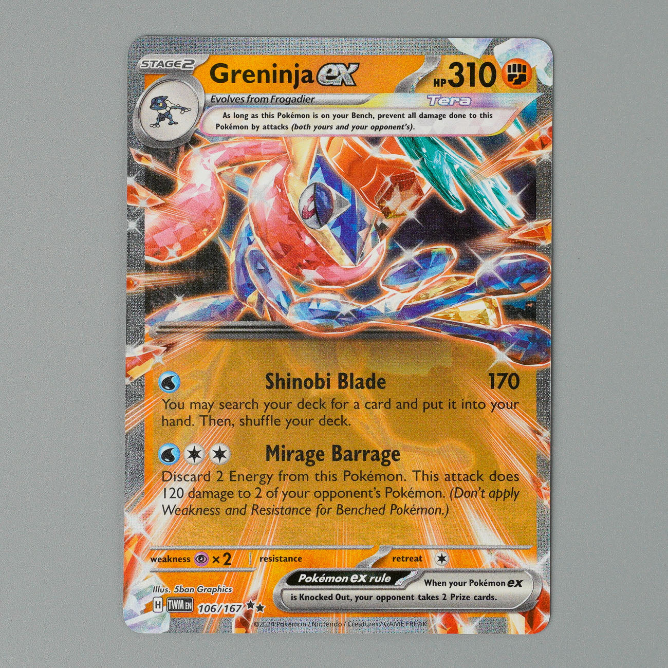 Greninja EX 106/167 Twilight Masquerade Pokémon Card