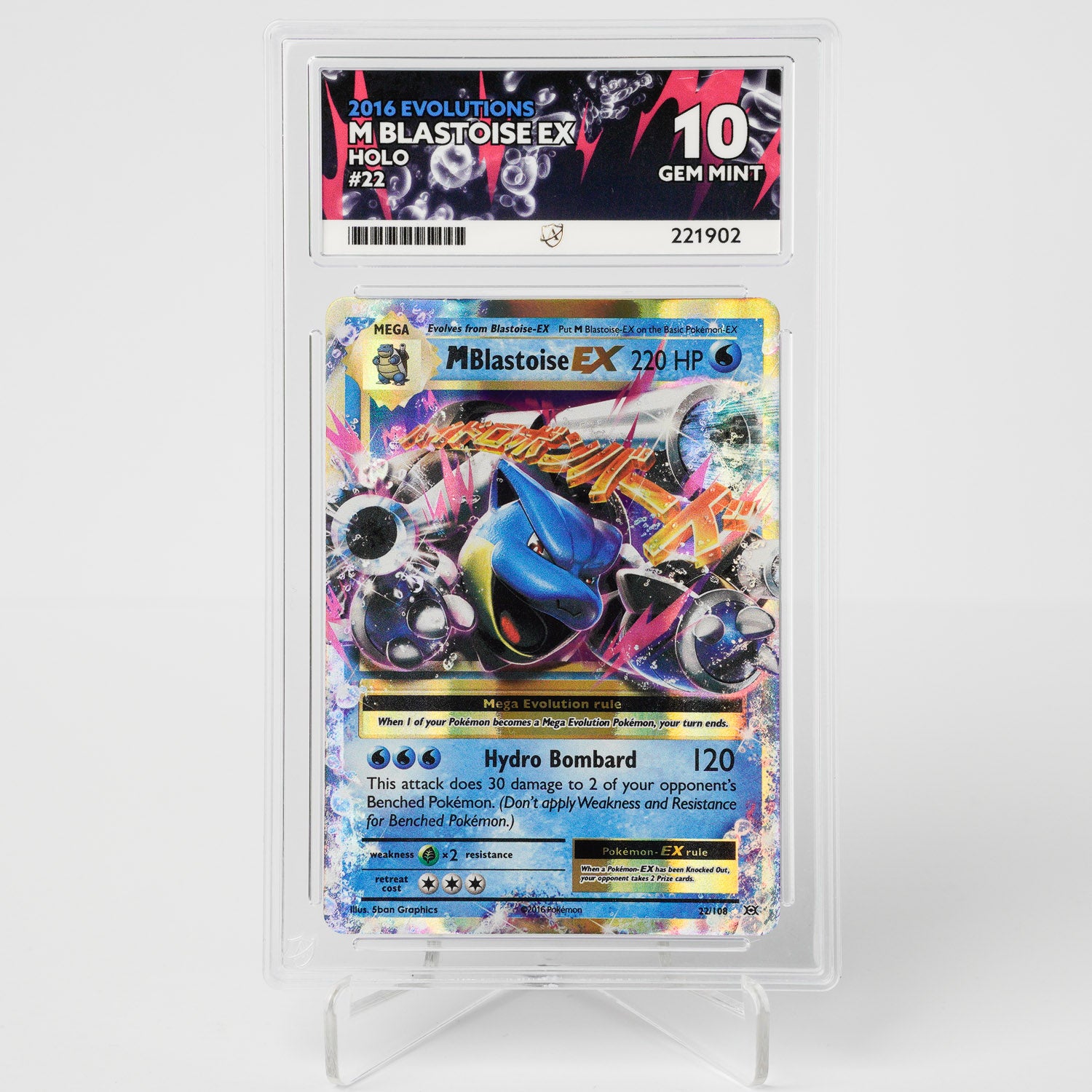 Mega Blastoise EX 22/108 Evolutions ACE 10 Graded Pokémon Card – GradedX