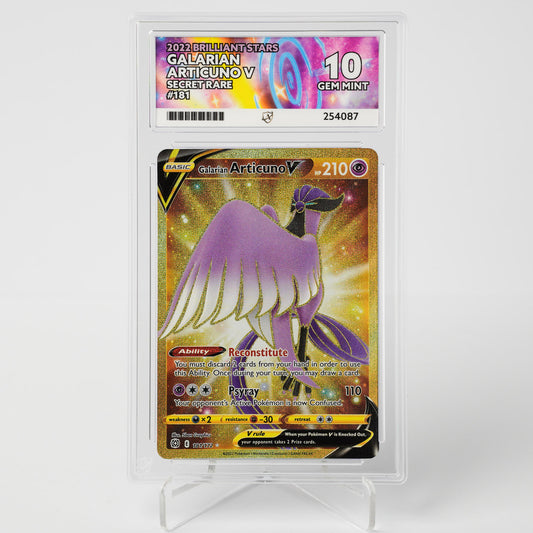 Galarian Articuno V 181/172 Brilliant Stars ACE 10 Graded Pokémon Card