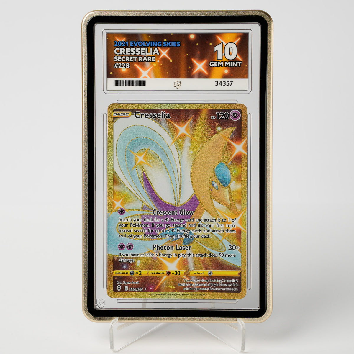Cresselia 228/203 Evolving Skies ACE 10 Graded Pokémon Card