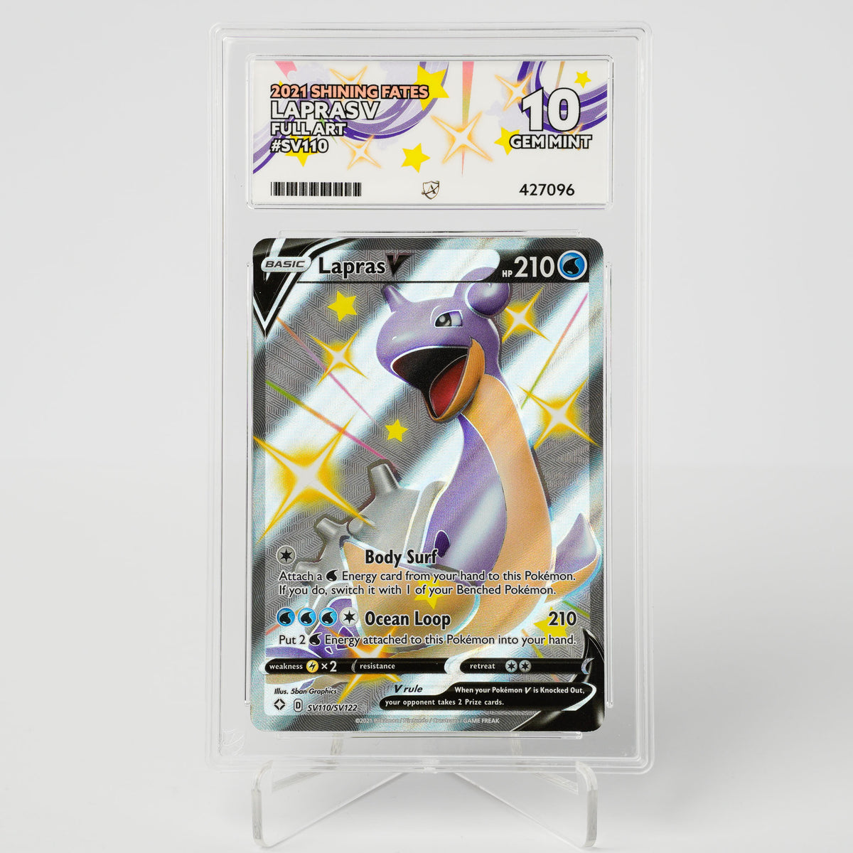 Lapras V SV110 Shinning Fates ACE 10 Graded Pokémon Card