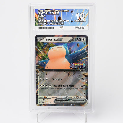 Snorlax EX 076/131 Prismatic Evolutions ACE 10 Graded Pokémon Card