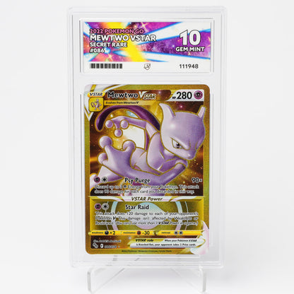 Mewtwo V Star 086/078 Pokemon Go ACE 10 Graded Pokémon Card