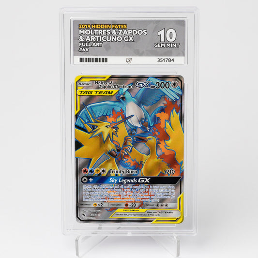 Moltres & Zapdos & Articuno 66/68 Hidden Fates ACE 10 Graded Pokémon Card
