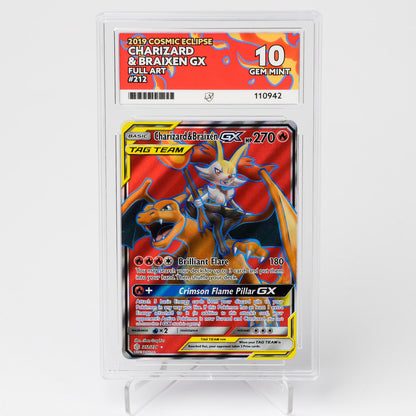 Charizard & Braixen GX 212/236 Cosmic Eclipse ACE 10 Graded Pokémon Card