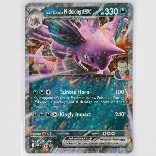 Team Rocket's Nidoking ex 217 SVP Black Star Promo Pokémon Card