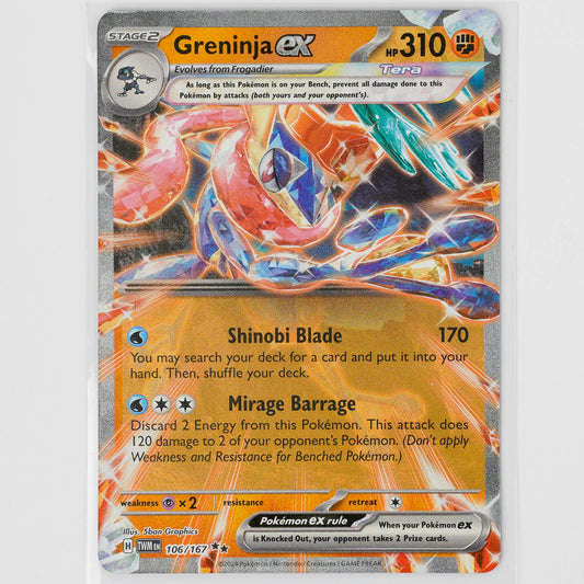 Greninja ex 106/167 Twilight Masquerade Pokémon Card
