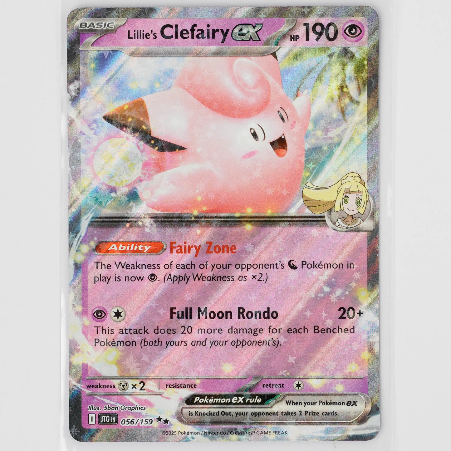 Lillie's Clefairy ex 056/159 Journey Together Pokémon Card