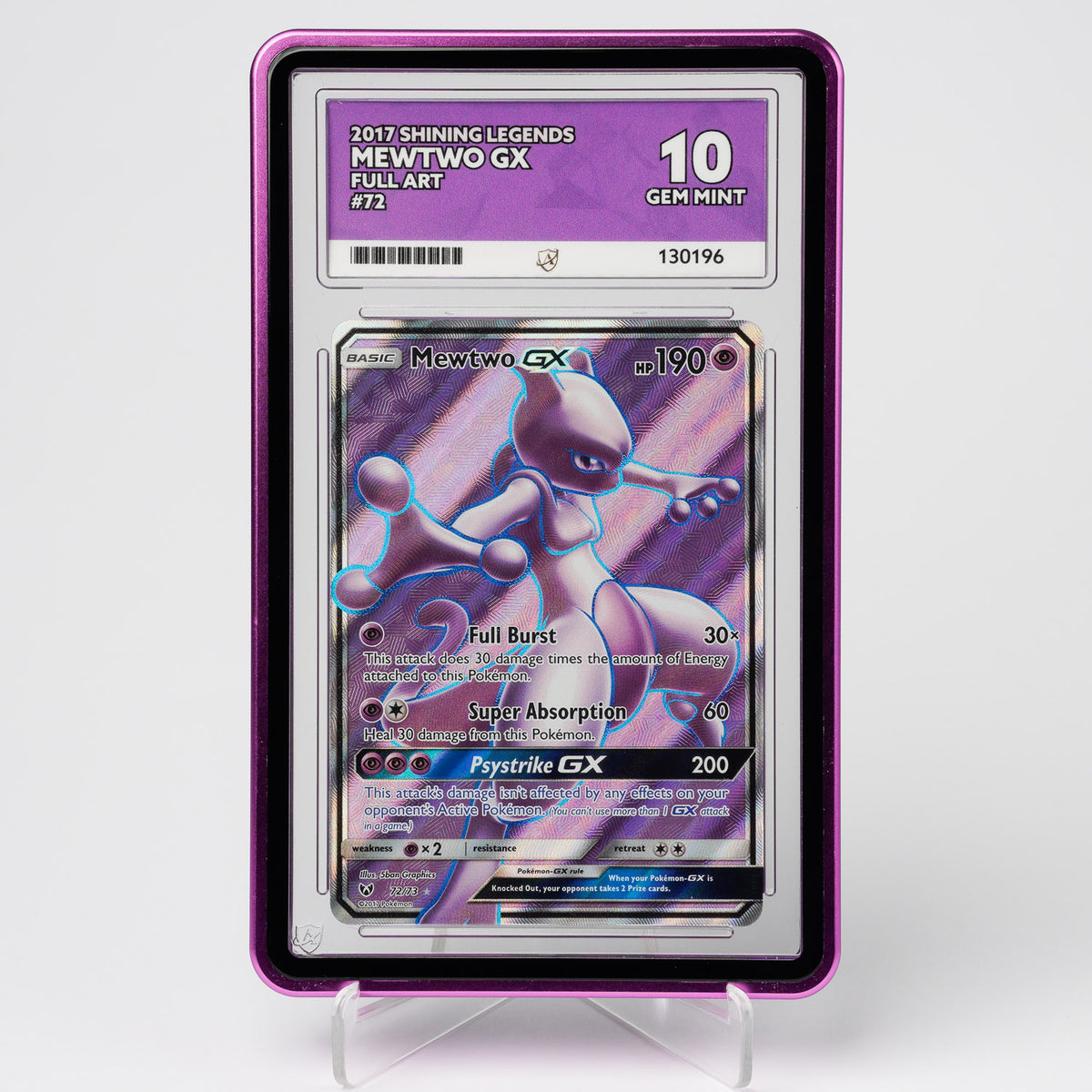 Mewtwo GX 72/73 Shining Legends ACE 10 Graded Pokémon Card