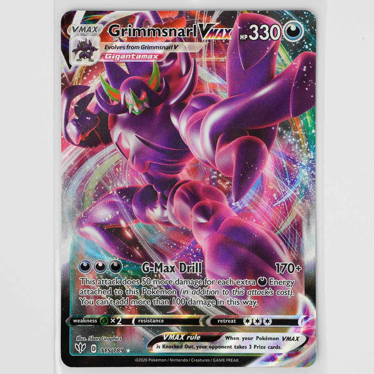 Grimmsnarl VMAX 115/189 Darkness Ablaze Pokémon Card